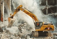 Concrete demolition process in Dallas Texas using machinery by Best Dallas Demolition